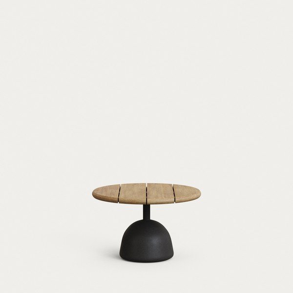 Ümmargune aiakohvilaud akaatsiaplaadiga ø 55 cm Saura - Kave Home-image-1
