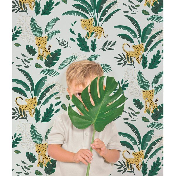 Laste tapeet 10 m x 50 cm Cheetah & Tropical Leaves - Lilipinso-image-3