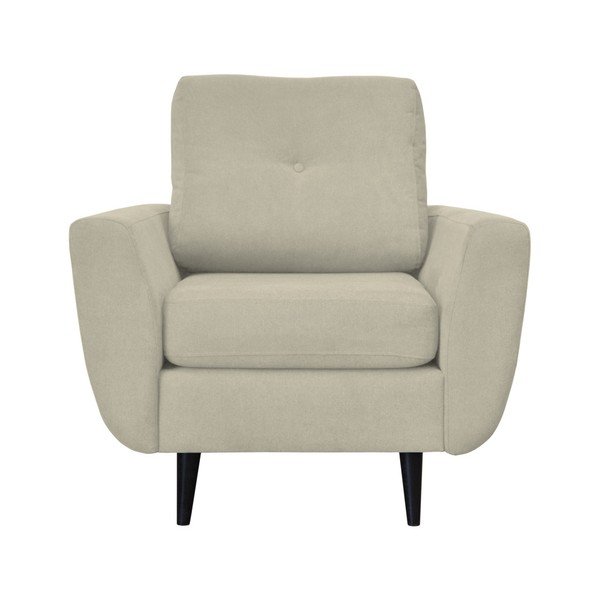 Krémové křeslo s tmavými nohami Mazzini Sofas Cedar