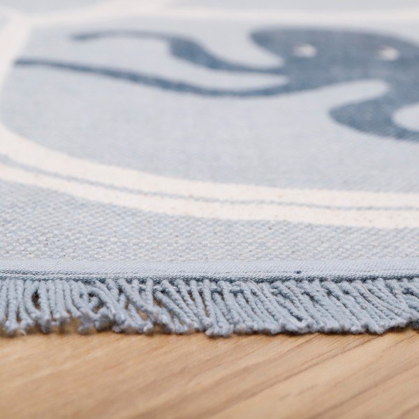 Laste puuvillane käsitöö vaip , ø 120 cm Little Deep Blue - Nattiot-image-2