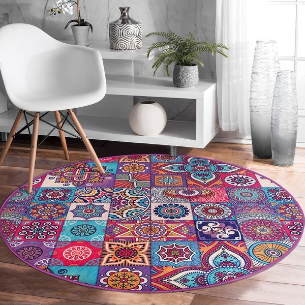 Pestav ümmargune vaip, sobitub robottolmuimejaga ø 100 cm Comfort - Mila Home-image-3