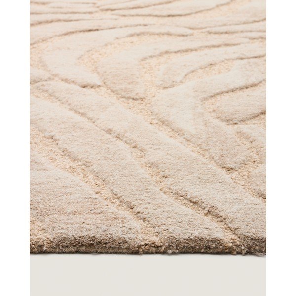 Beež käsitsi kootud villasegust vaip 200x300 cm Tribet - Kave Home-image-3