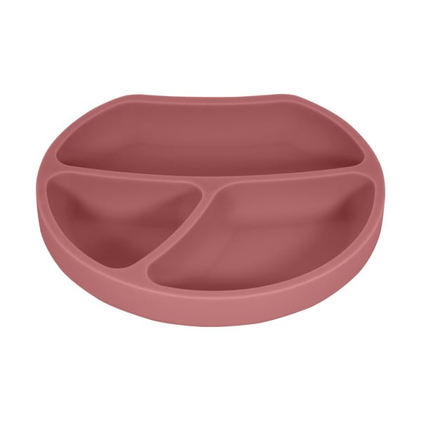 Tellisevärvi silikoonist beebi taldrik 19x20,5 cm Dusky Pink - Kindsgut-image-3