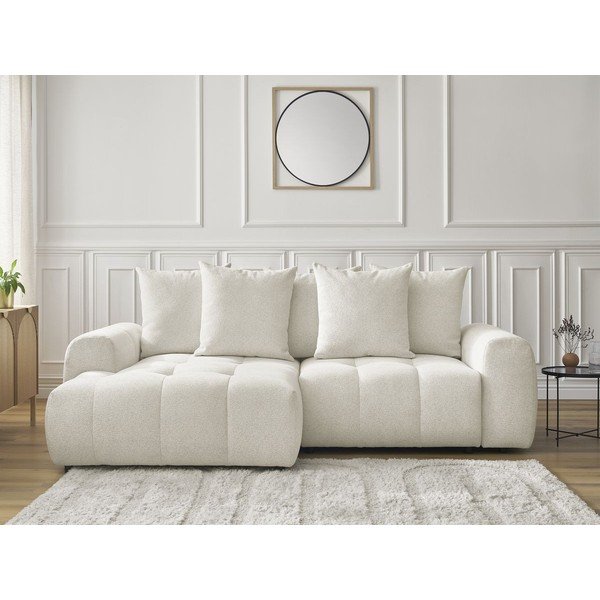 Valge šenillist panipaigaga nurgadiivanvoodi (vasak nurk) Roxelane - Bobochic Paris-image-1