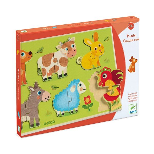 Koduloomade motiividega puidust laste pusle - Djeco-image-2