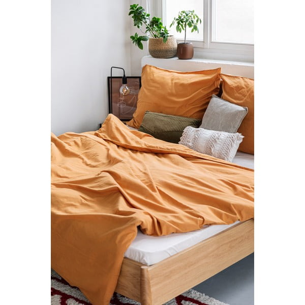 Terrakota oranž kaheinimese voodilinad kivipesu puuvillast , 200 x 200 cm - Bonami Selection-image-3