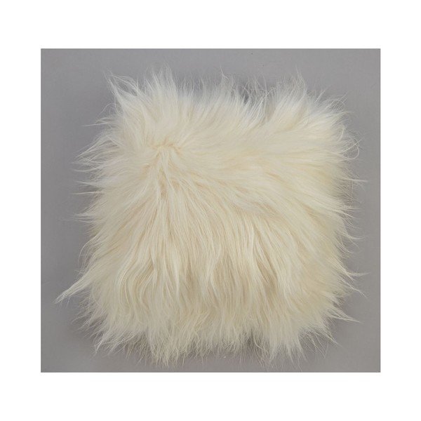 Bílý kožešinový polštář s dlouhým chlupem Arctic Fur Rengo, 35 x 35 cm