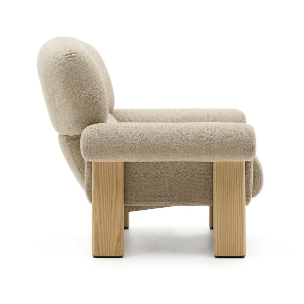 Beež šenillist tugitool Nema - Kave Home-image-2