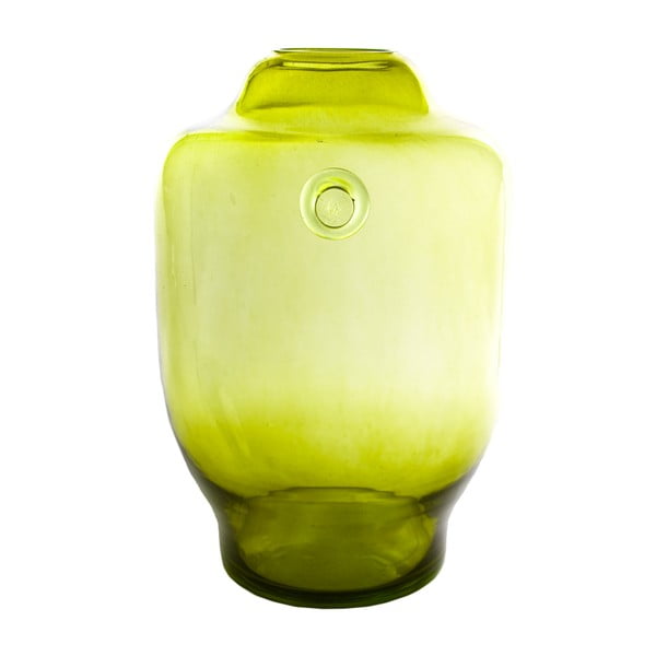 Skleněná váza, olivová