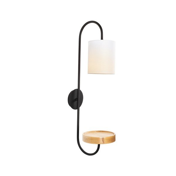 Černé kovové nástěnné svítidlo s bílým stínidlem Opviq lights Marylena-image-2