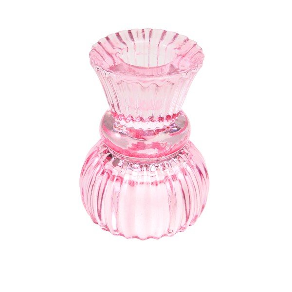 Madal roosa klaasist küünlajalg - Rex London-image-1