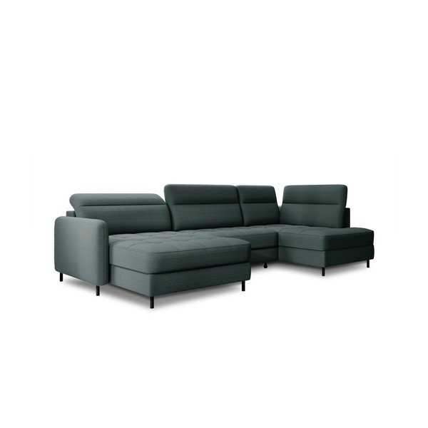 Roheline sametist lahtikäiv/sahtliga nurgadiivan (parem nurk/U-kujuline) Berrto – ELTAP-image-2