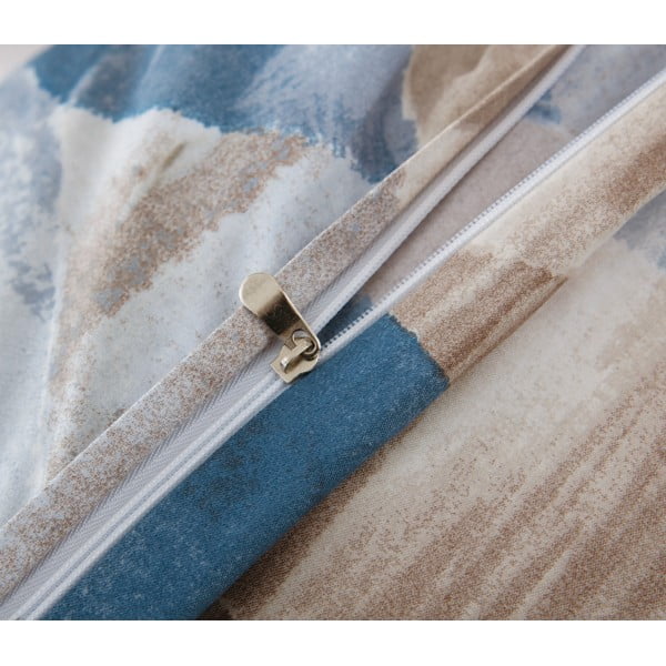 Sinine-pruun 3-osaline mikrosatiinist voodipesu üheinimesevoodile 140x200cm Eden - JAHU collections-image-2