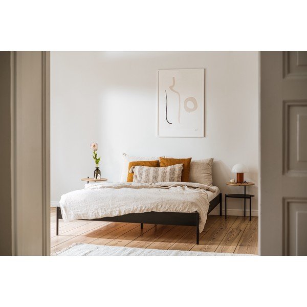 Valge terasest kaheinimesevoodi ilma peatsita liistudest raamiga 160x200 cm Eton Basic - noo.ma-image-1