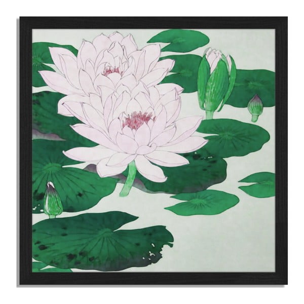Obraz v rámu Liv Corday Asian Green Pond, 40 x 40 cm