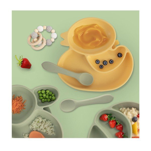 Kollane silikoonist lastetaldrik 19x19,5 cm Chicken - Orion-image-1