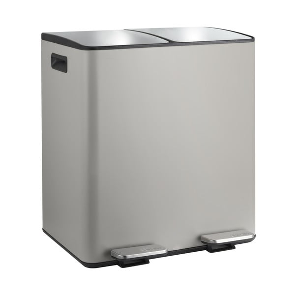 Hallikaspruun terasest prügikast 2x20 l sorteeritud jäätmete jaoks/pedaaliga Aliya - Spirella