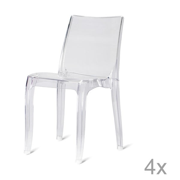Sada 4 plastových židlí Claudia