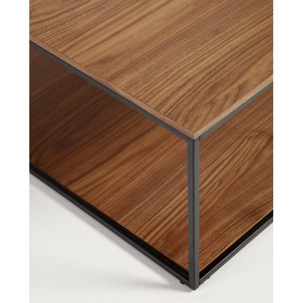Pruun kohvilaud pähklipuidust lauaplaadiga 80x80 cm Yona - Kave Home-image-4