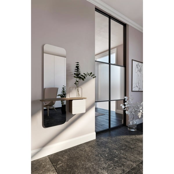 Valge-pruun koridorikomplekt tamme dekoratsiooniga One More Look - UMAGE-image-1