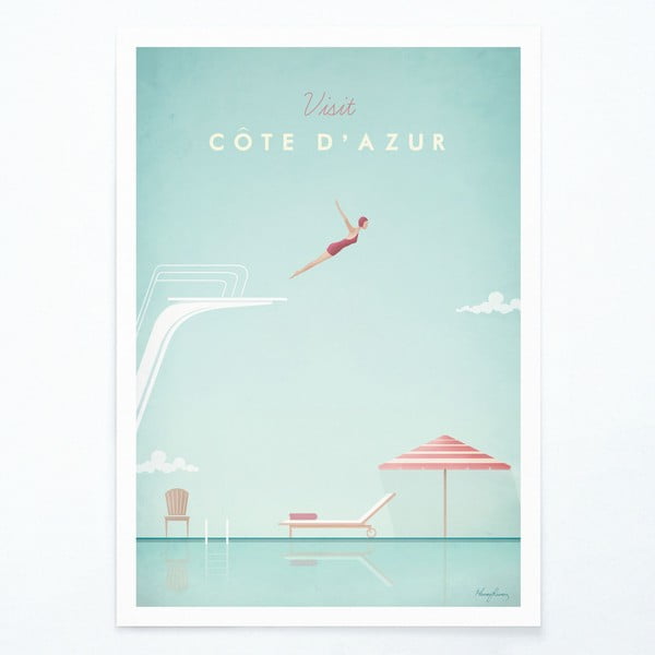 Plakat , 30 x 40 cm Côte d'Azur - Travelposter