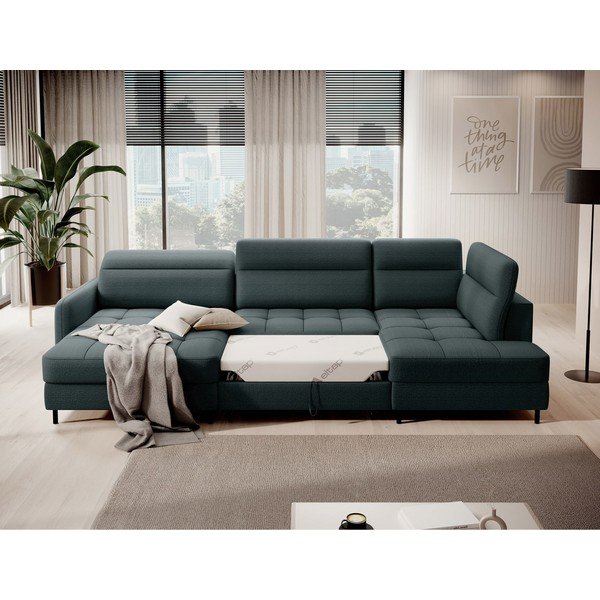 Roheline sametist lahtikäiv/sahtliga nurgadiivan (parem nurk/U-kujuline) Berrto – ELTAP-image-4