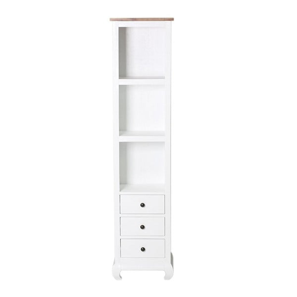 Vysoká bílá koupelnová skříňka  z akáciového dřeva Woodking Kimberly