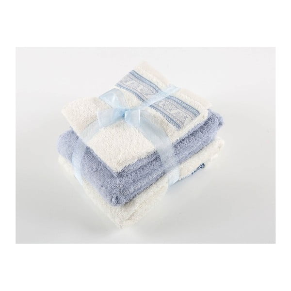 Set 2 ručníků a 2 osušek z prémiové bavlny Tile