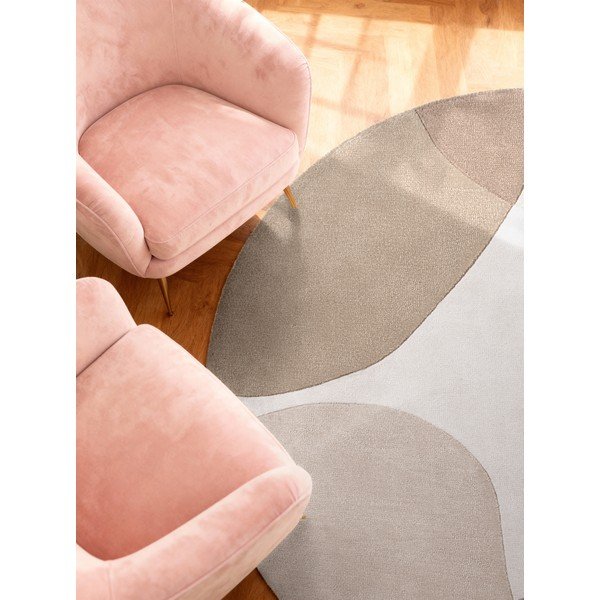 Beež käsitsi kootud villane ümmargune vaip ø 200 cm Hackney Clarissa - Ted Baker-image-2