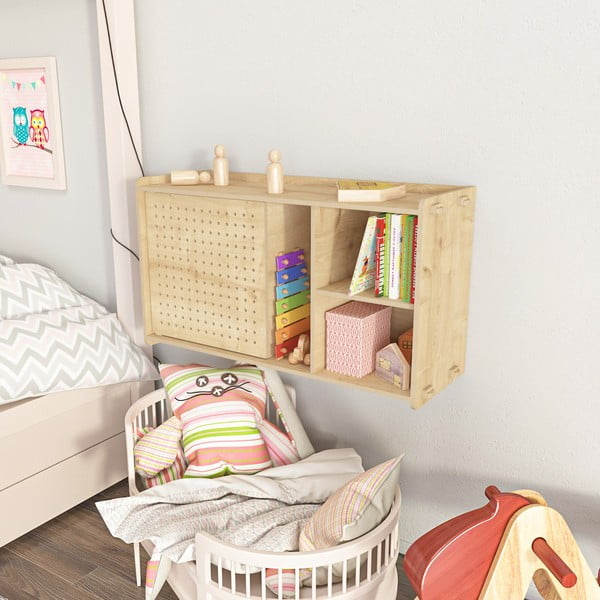 Tammedekooriga seinale kinnitatav raamaturiiul 65x30 cm Sima – Kalune Design-image-2