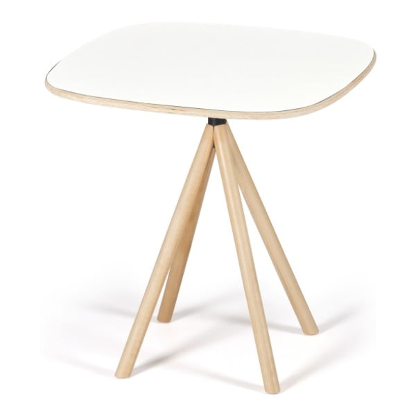 Bílý stůl s dřevěnými nohami IKER Mannequin