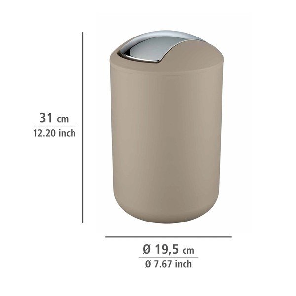 Plastikust prügikast Taupe 6,5 l Brasil - Wenko-image-4