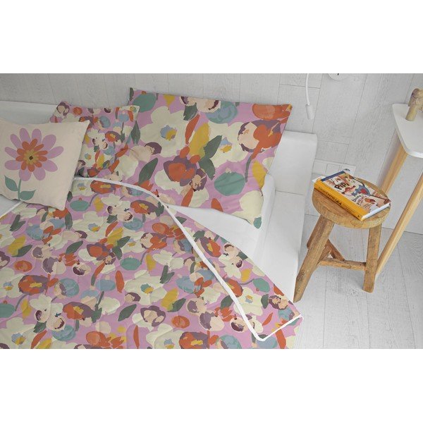 Puuvill-satiinist teki ja padjapüüride komplekt 140x200 cm Colours and Flowers – Butter Kings-image-1