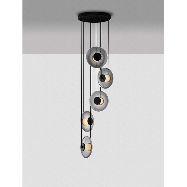 Mattmust klaasist hämardatav LED-rippvalgusti ø 40 cm Ballet - Nova Luce-image-3