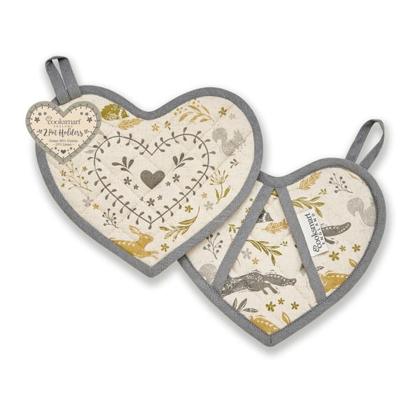 Komplekt 2 puuvillast potihoidjat Woodie Woodland - Cooksmart ®-image-1