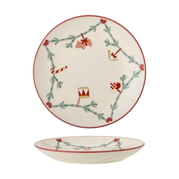 Kreem kivinõudest taldrik jõulumotiiviga, ø 25,5 cm Yule - Bloomingville-image-3