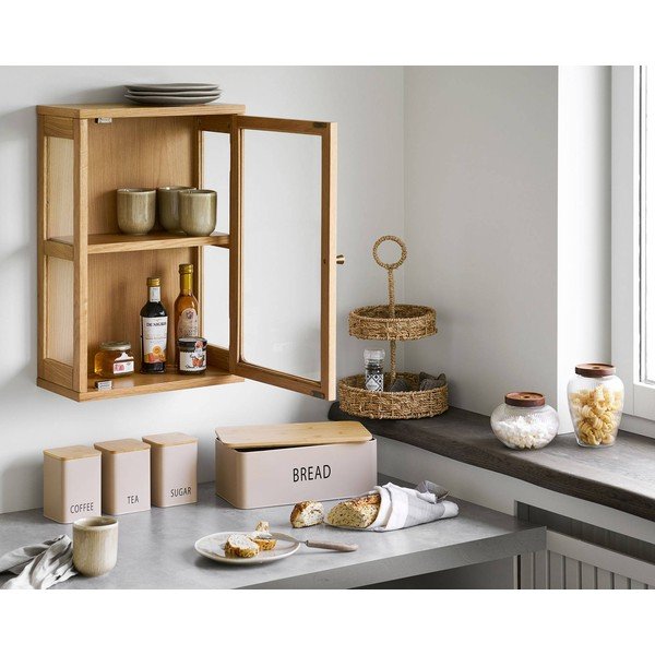 Looduslikus värvitoonis rippuv vitriinkapp 40x60x20 cm Zamora - House Nordic-image-1