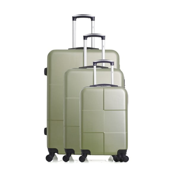 Sada 3 zelených cestovních kufrů na kolečkách Hero Coronado
