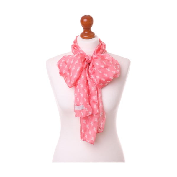 Šátek Pastel Scottie Hot Pink, 180x32 cm