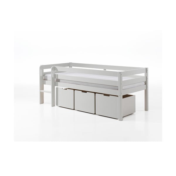 Valge laste tõstetud voodi , 90 x 200 cm Pino - Vipack-image-3