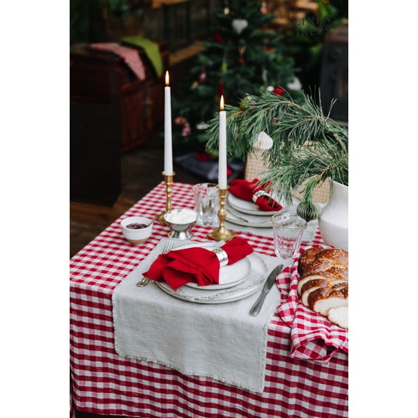 Linane köögirätik 45x65 cm Red Gingham - Linen Tales-image-4