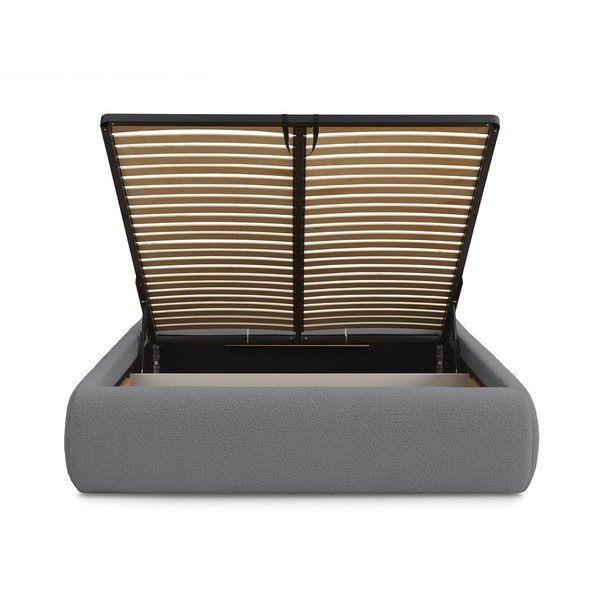 Tumehall polsterdatud kaheinimesevoodi koos panipaiga ja voodipõhjaga, ilma peatsita 180x200 cm Inera - Bobochic Paris-image-4