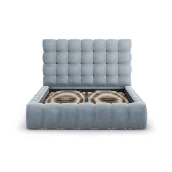 Helesinine polsterdatud kaheinimesevoodi koos voodipõhja ja panipaigaga 140x200 cm Bali - Cosmopolitan Design-image-3