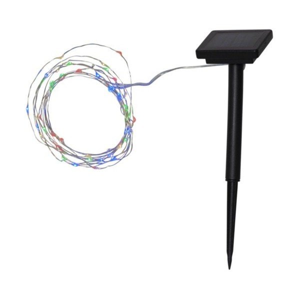 Välitingimustes kasutatav päikesepaneel LED-kett värviliste LED-idega, pikkus 5 m Dew Drop - Star Trading