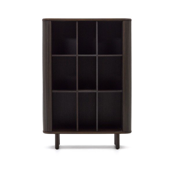 Tumepruun tuhkpuu dekooriga lükandustega kapp 110x140 cm Mailen – Kave Home-image-2