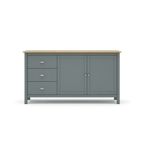 Hallikasroheline männipuidust kummut 150x80x40 cm Misti – Marckeric