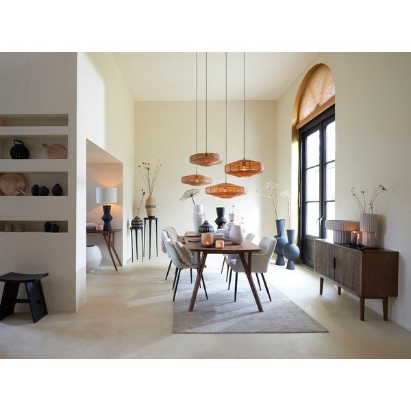 Tumepruun täispuidust madal sahtlitega kapp 100x80 cm Bitika - Light & Living-image-1