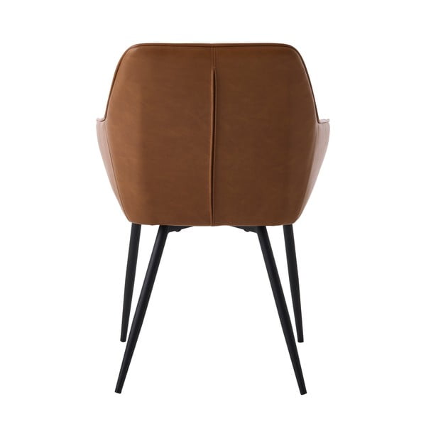 Pruunid käetugedega kunstnahast söögitoolid 2tk komplektis Nolan Stripe - Unique Furniture-image-4