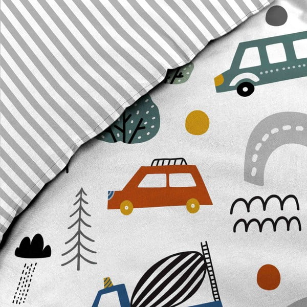 Valge puuvillane laste voodipesu üheinimesevoodile 140x200 cm Pti Bolide - douceur d'intérieur-image-1