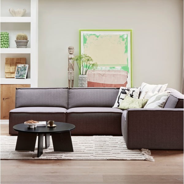 Must ümmargune diivanilaud ø 90 cm Fries - WOOOD-image-1